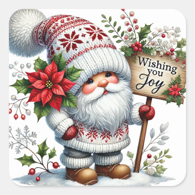Navidades Pegatinas Gnome (Anverso)