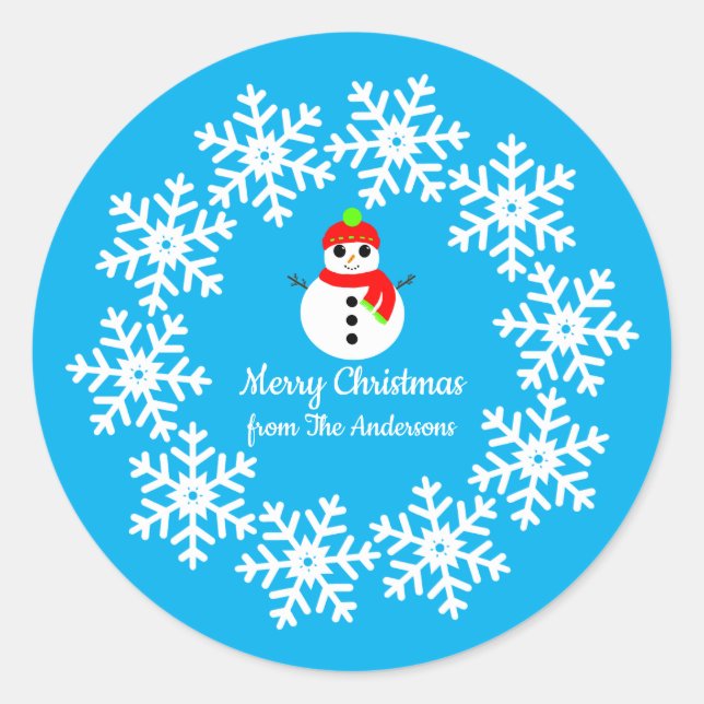 Navidades Pegatinas Snowman (Anverso)