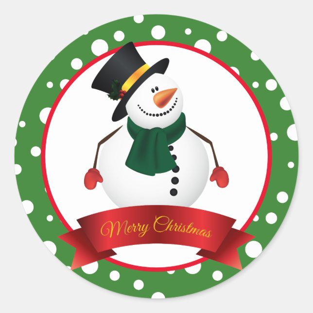 Navidades Pegatinas Snowman (Anverso)