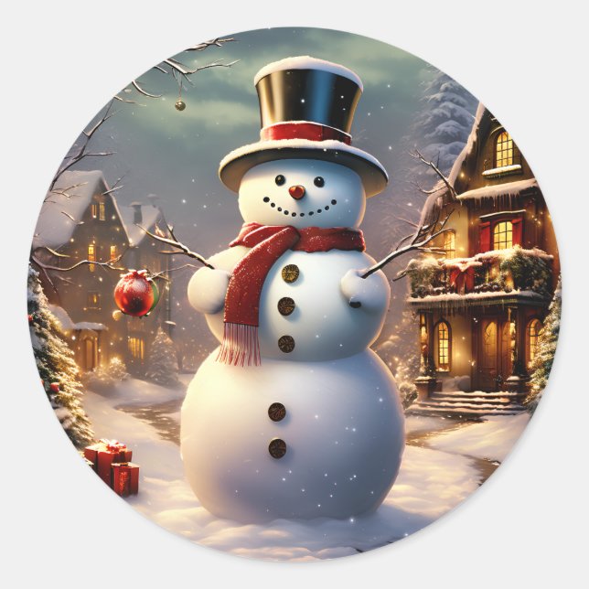 Navidades Pegatinas Snowman (Anverso)