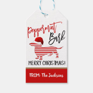 Navidades Peppermint Bark Gift Etiqueta