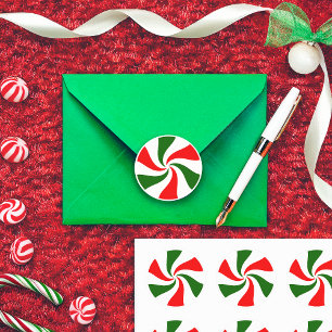 Navidades Peppermint Candy Pegatina redondo clásic