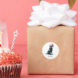 Navidades Perro de Labrador Negro en Pegatina Sant