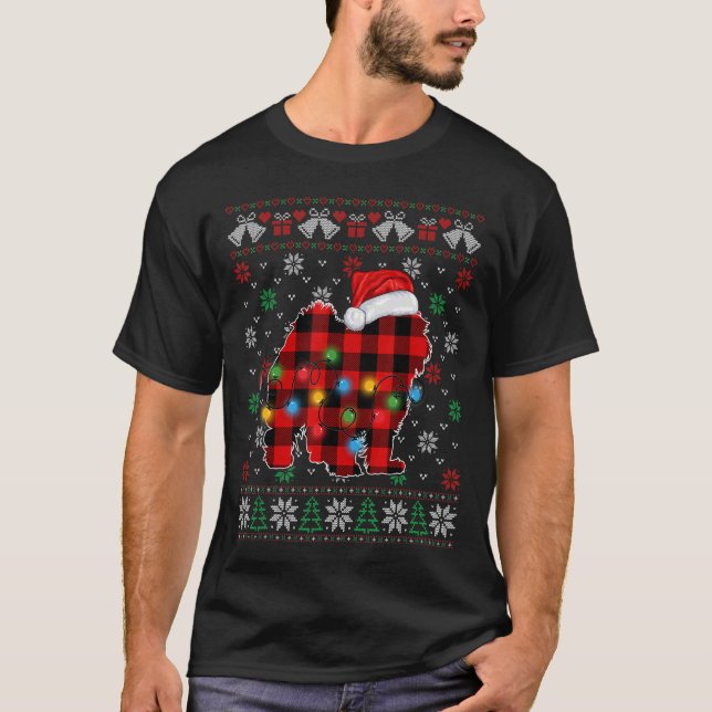 Navidades Perro maltés Santa Hat Feo Xmas Sweater (Anverso)