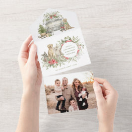 Navidades perros con auto | Tarjeta de Navidades f