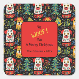 Navidades Perros Pegatina Cute