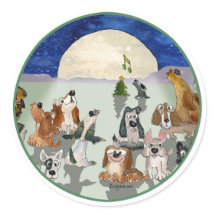 Navidades Perros Personalizado Círculo Verde Sello