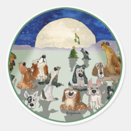 Navidades Perros Personalizado Círculo Verde Sello