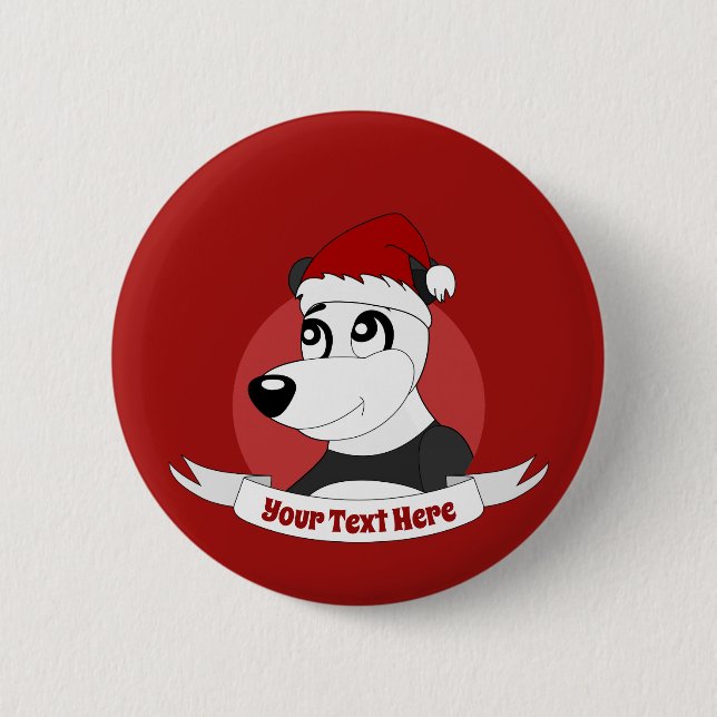 Navidades personalizado con botón lindo del oso pa (Anverso)