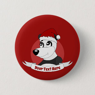 Navidades personalizado con botón lindo del oso pa