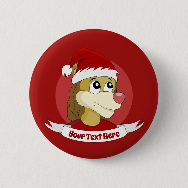 Navidades personalizado con un lindo botón de león (Anverso)