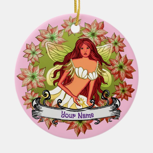 Navidades personalizado de hadas ornamento (Frente)