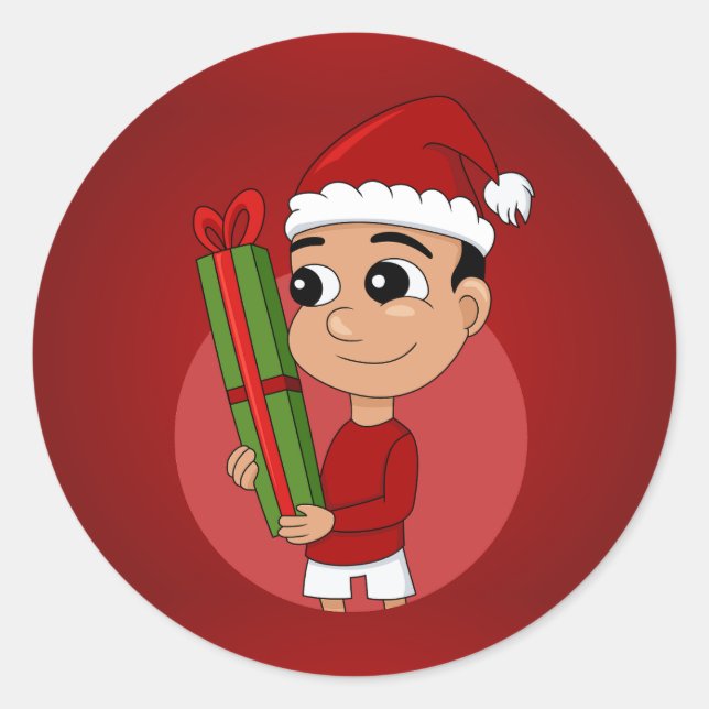 Navidades personalizado  pegatina redondo clásico (Anverso)