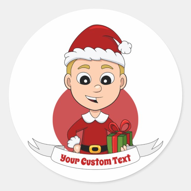 Navidades personalizado  pegatina redondo clásico (Anverso)