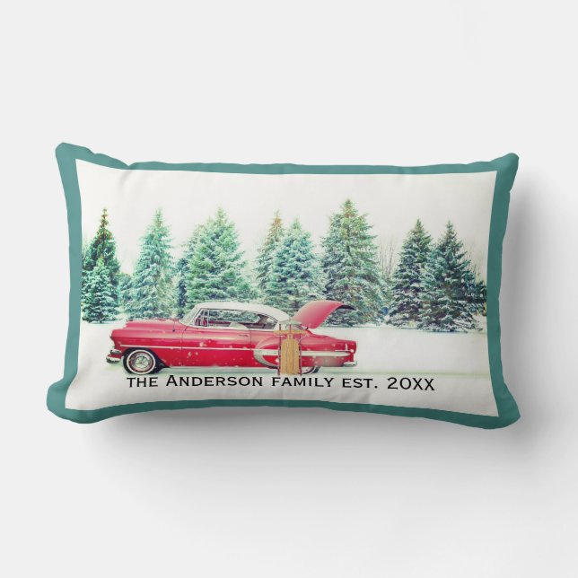 Navidades personalizados almohada coche clásico ro (Anverso)