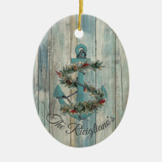 Navidades personalizados Anchor Ornamento cerámico