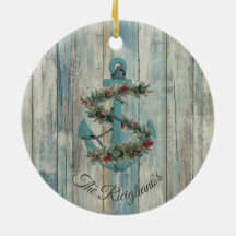 Navidades personalizados Anchor Ornamento cerámico