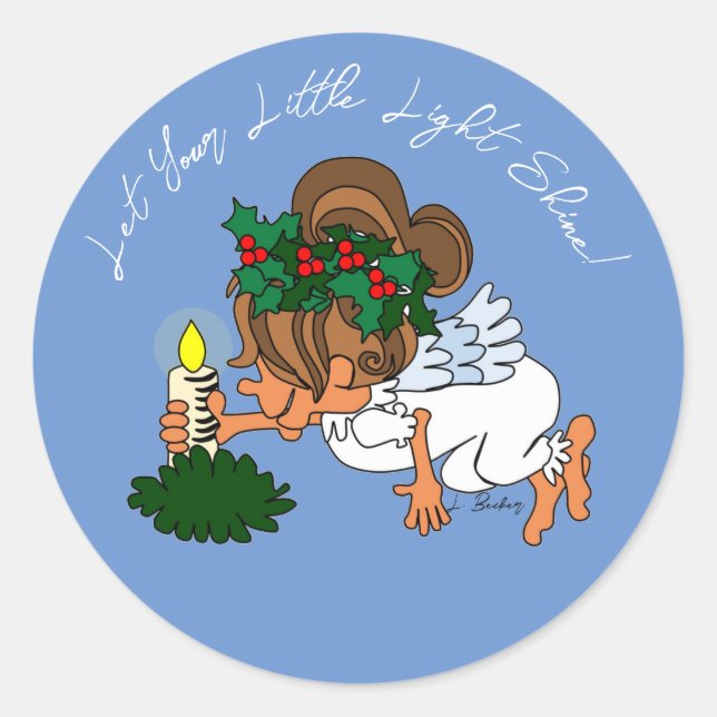 Navidades personalizados Ángel Con Pegatina De Vel (Anverso)
