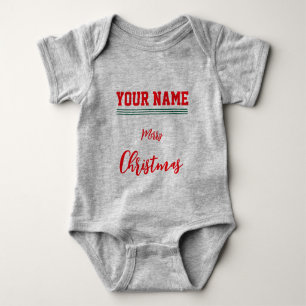 Navidades personalizados Baby Jersey Bodysuit gris