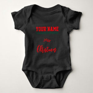 Navidades personalizados Baby Jersey Bodysuit negr