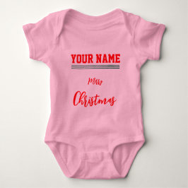 Navidades personalizados Baby Jersey Bodysuit rosa