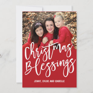 Navidades personalizados bendiciendo tarjeta fotog