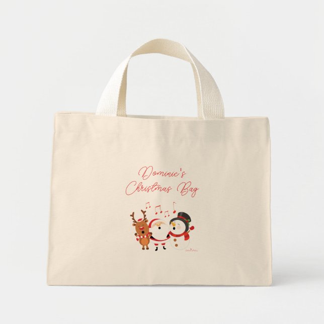 Navidades personalizados Bolsa de renos de Snowman (Frente)