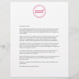 Navidades personalizados Carta Plantilla Rosa