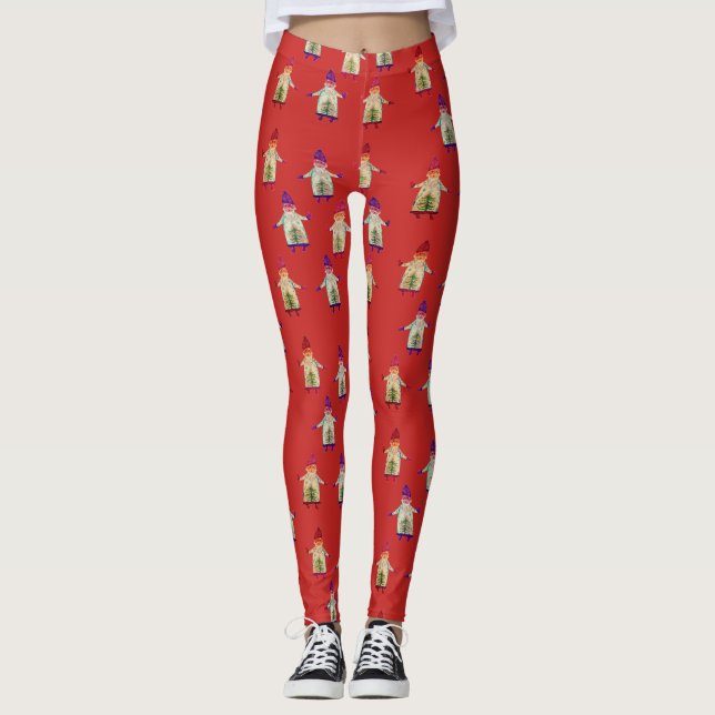 Navidades Personalizados de humor Leggings (Anverso)
