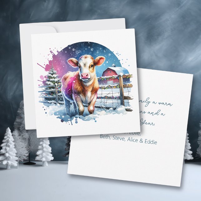 Navidades personalizados de tarjetas de ternera fe (Subido por el creador)