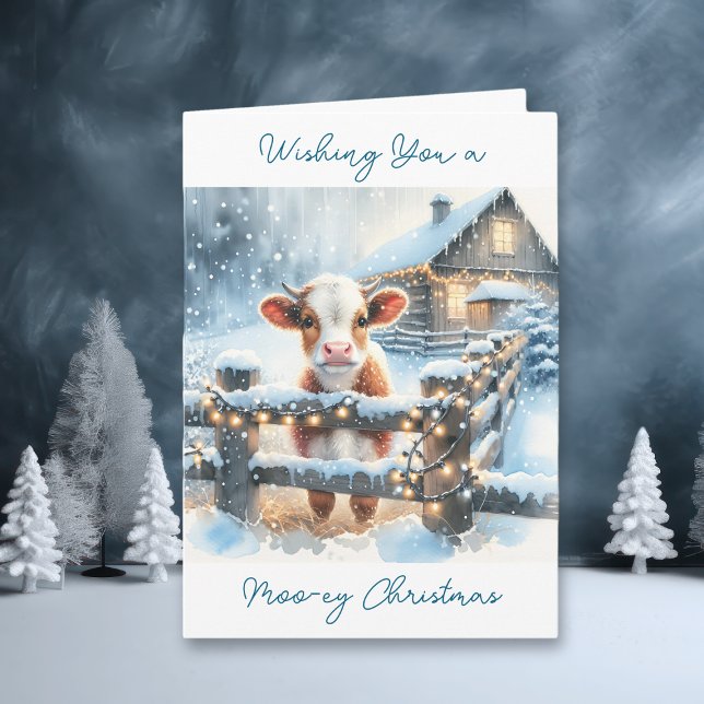 Navidades personalizados de tarjetas de vacas fest (Subido por el creador)