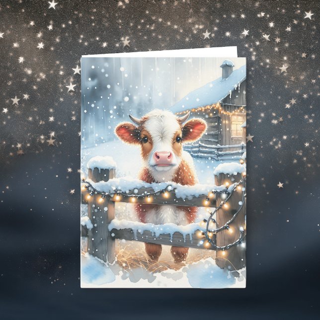 Navidades personalizados de tarjetas de vacas fest (Subido por el creador)