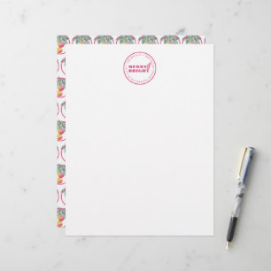 Navidades personalizados Diseño de membrete Rosa