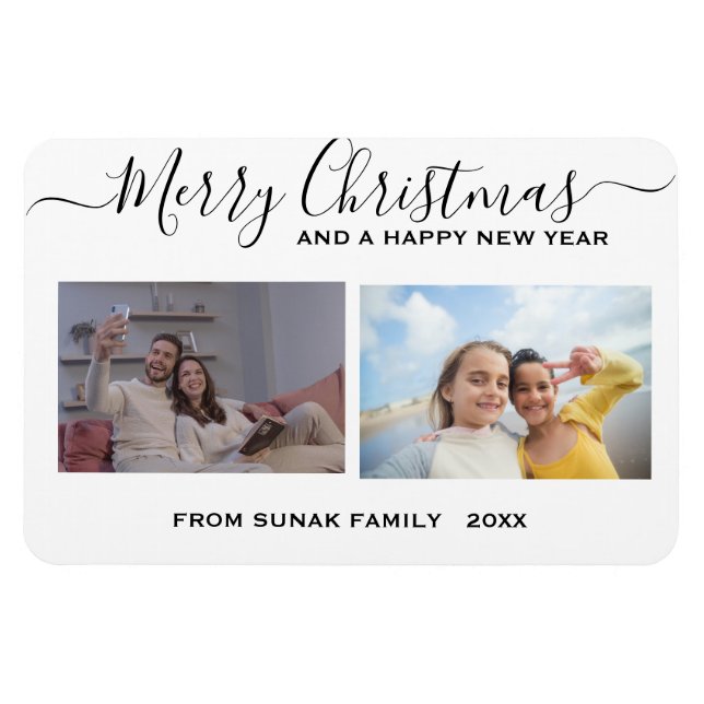 Navidades personalizados e imanes de fotos de vaca (Horizontal)