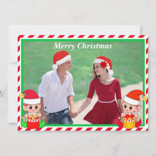 Navidades personalizados foto y elfo lindo sobre r