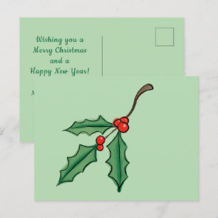 Navidades personalizados Holly Postales