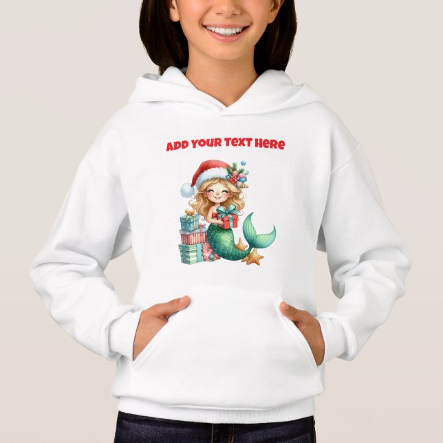 Navidades personalizados Mermaid Hoodie (Anverso)