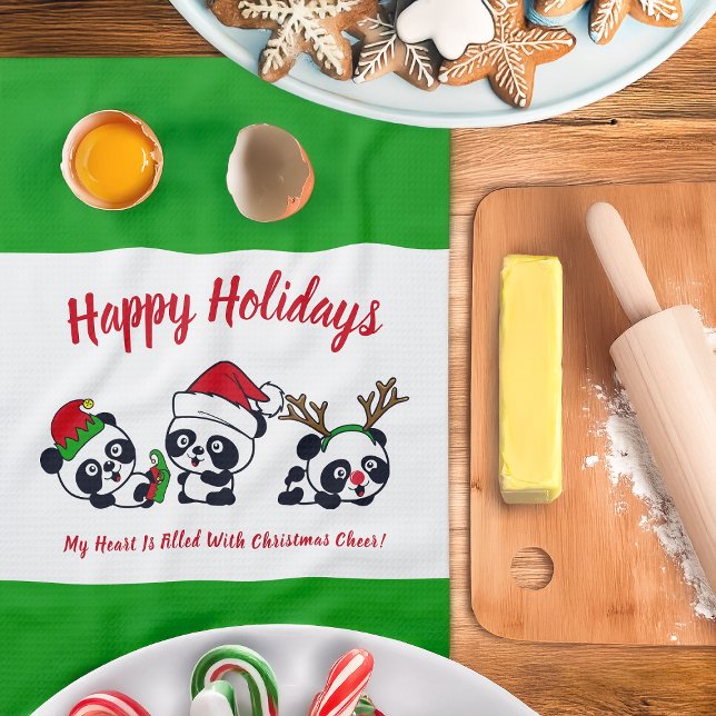 Navidades personalizados Pandas Kitchel Toalla (Subido por el creador)