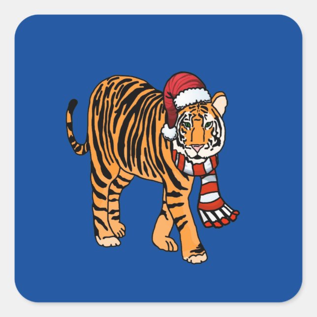 Navidades personalizados Pegatina Tiger (Anverso)
