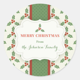 Navidades personalizados Pegatinas Holly