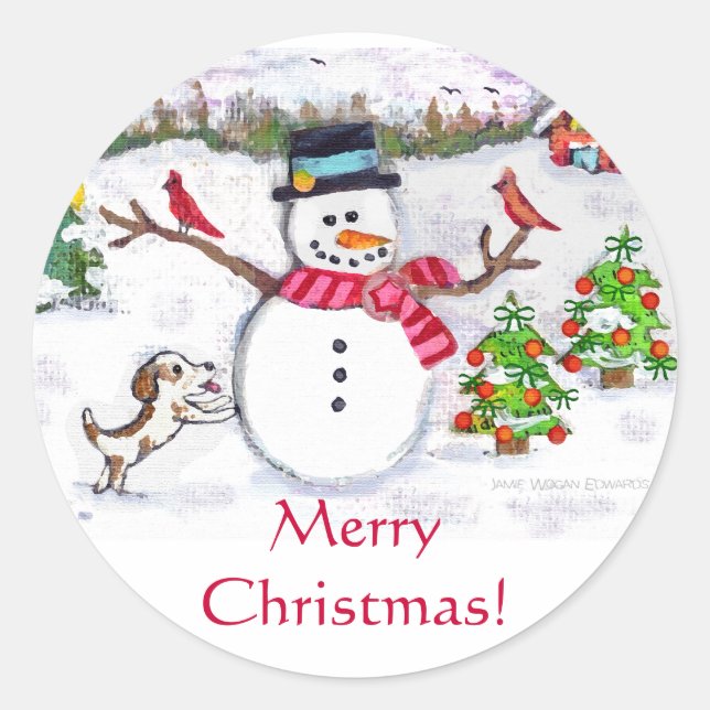 Navidades personalizados Pegatinas Snowman (Anverso)