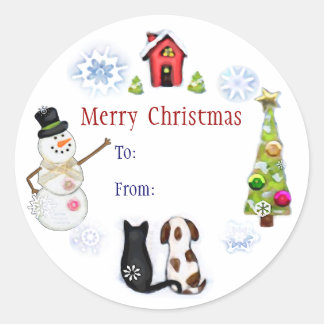 Navidades personalizados Perro y Pegatinas de dire