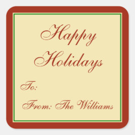 Navidades personalizados rojos-verdes dan Pegatina