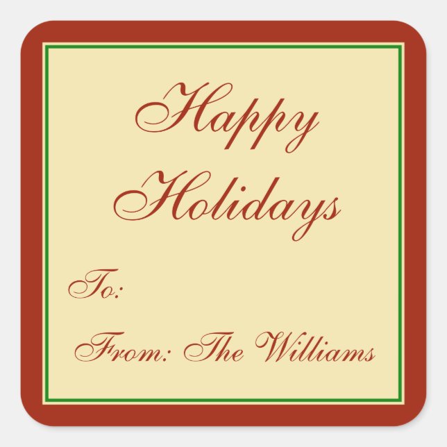 Navidades personalizados rojos-verdes dan Pegatina (Anverso)