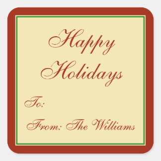 Navidades personalizados rojos-verdes dan Pegatina