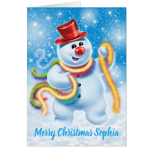 Navidades personalizados tarjeta Jolly snowman (Frente)