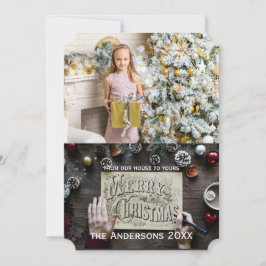 Navidades personalizados tarjeta plana añada su fo