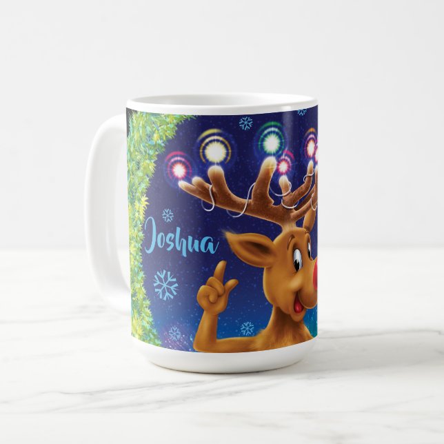 Navidades personalizados taza de café , Rudolph y  (Anverso izquierdo)