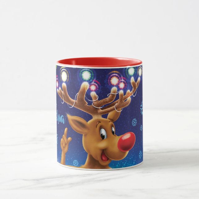 Navidades personalizados taza de café , Rudolph y  (Centro)