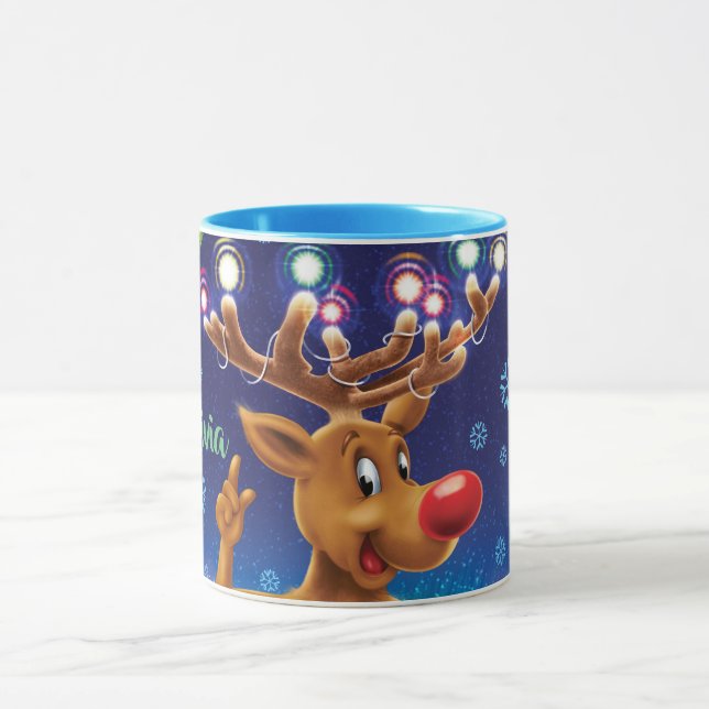 Navidades personalizados taza de café , Rudolph y  (Centro)